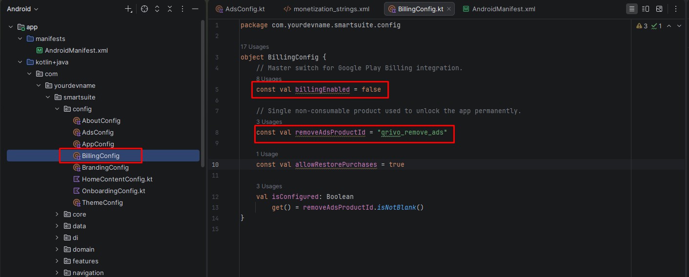 Billing config reference image