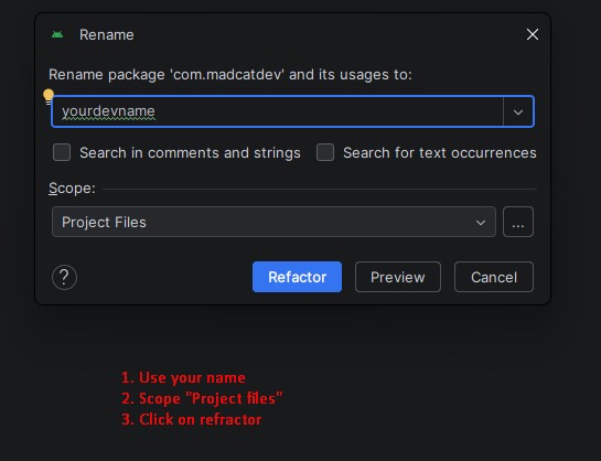 Package name step 3 reference image